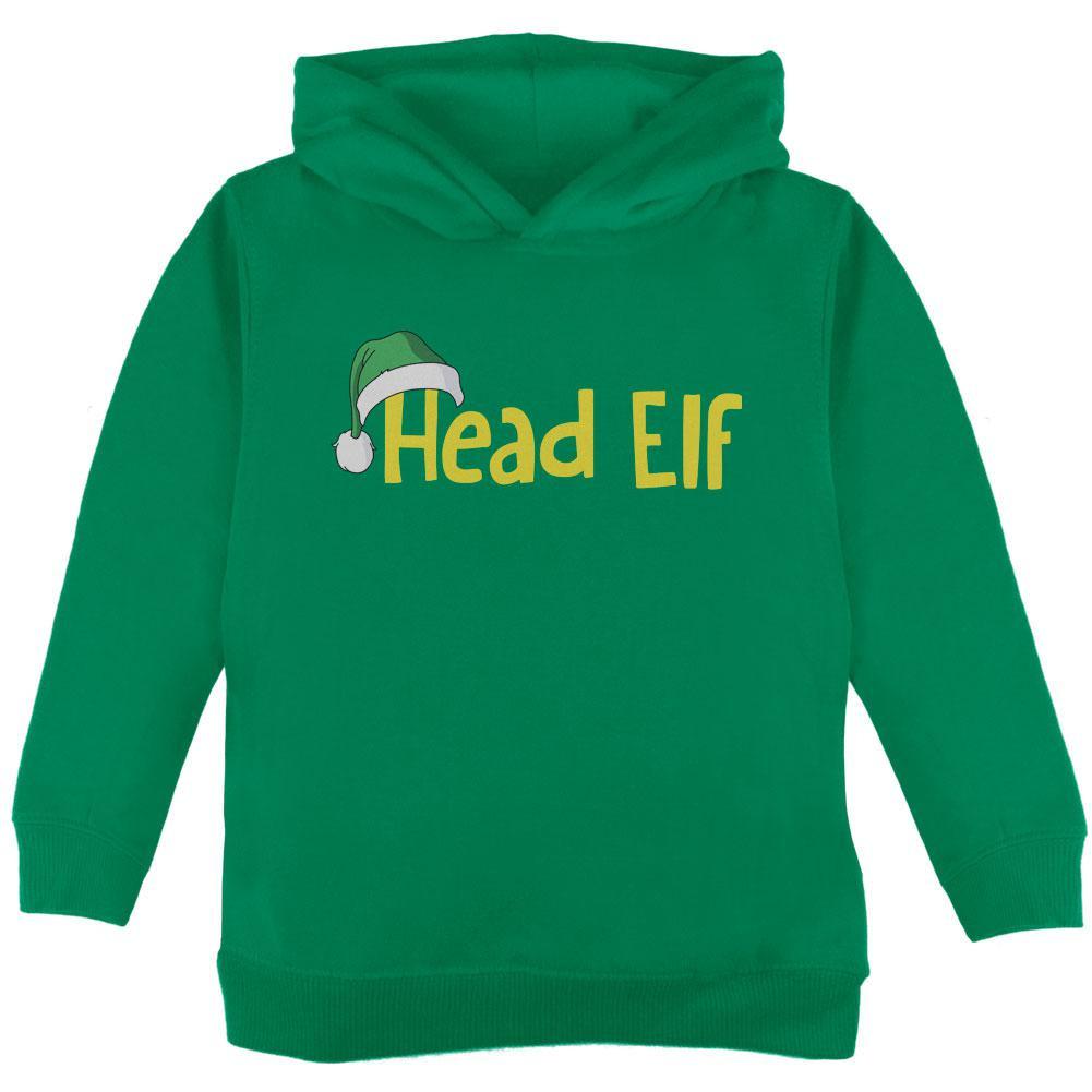 Christmas Head Elf Green Toddler Hoodie