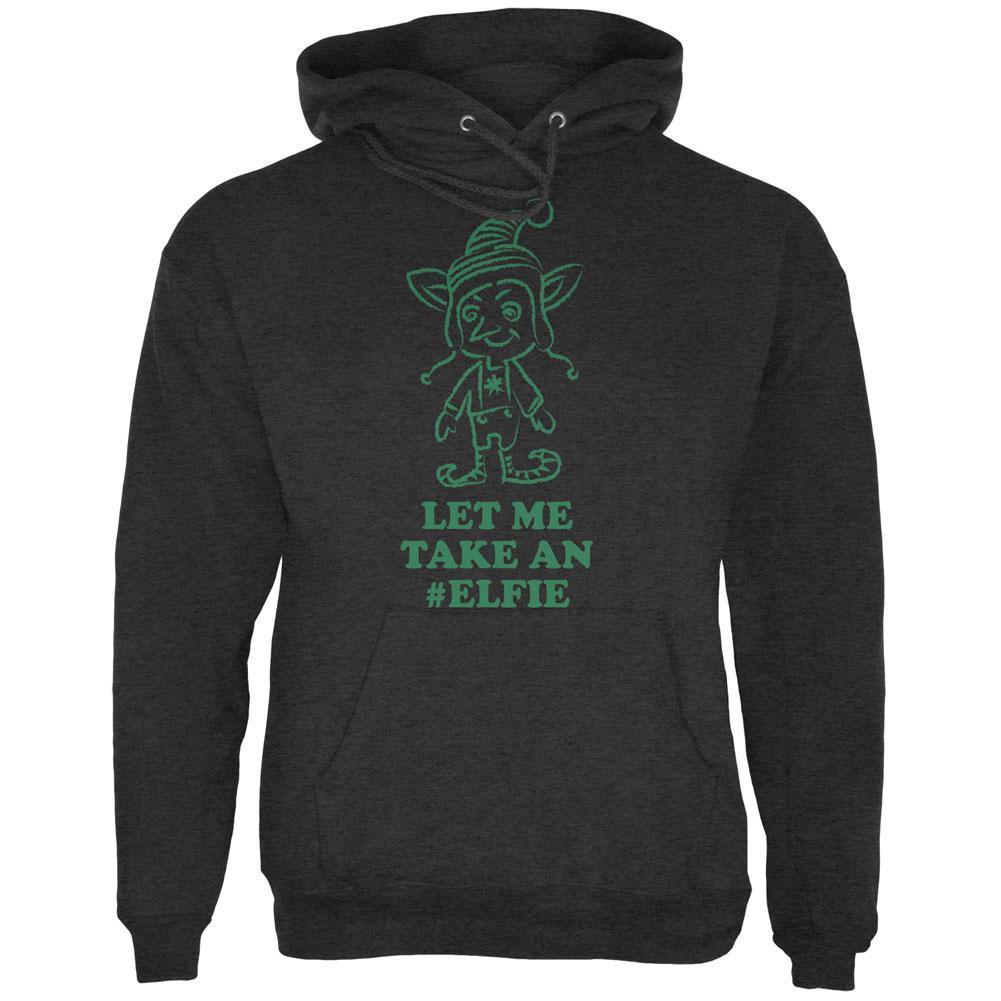 Christmas Take an Elfie Charcoal Heather Adult Hoodie