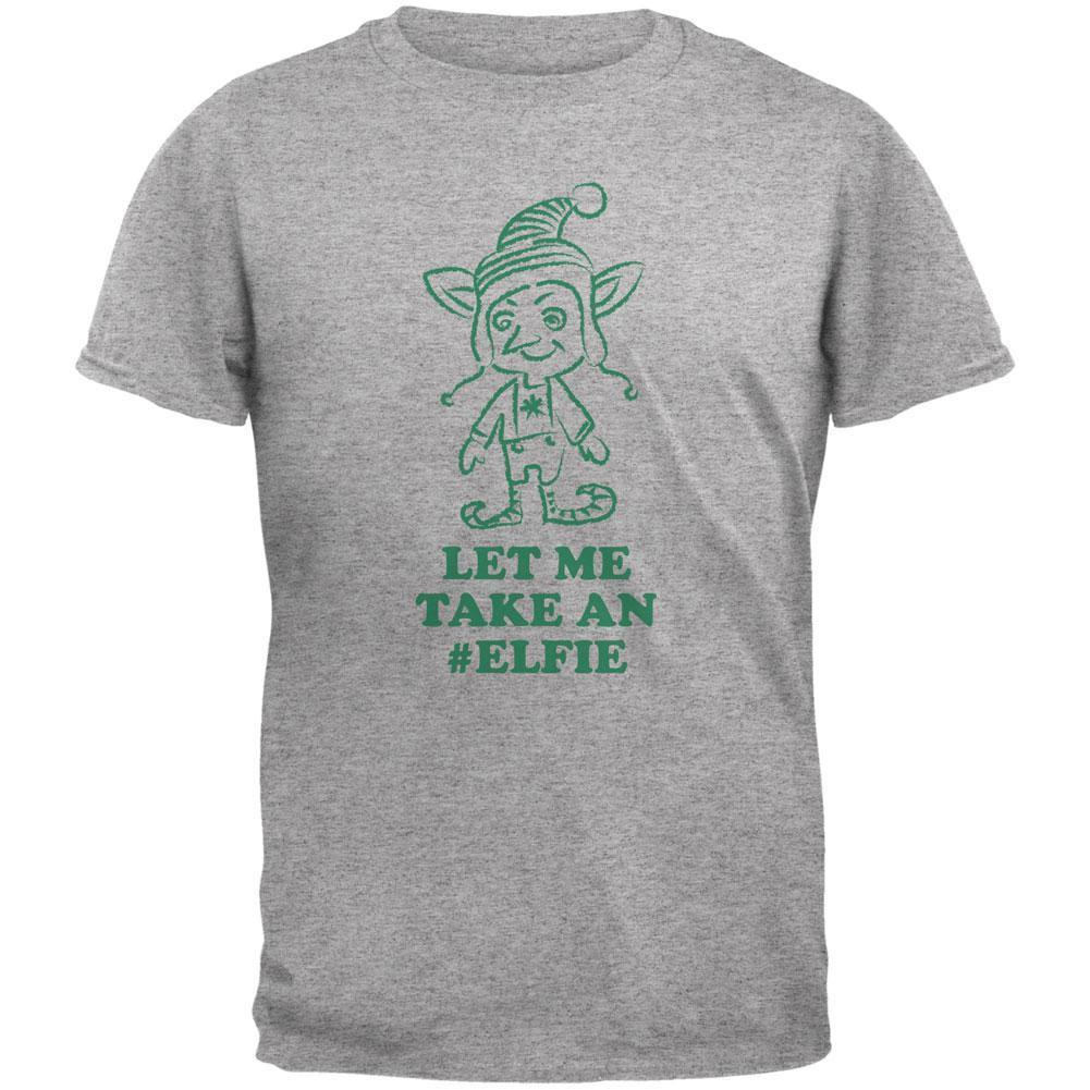 Christmas Take an Elfie Heather Grey Adult T-Shirt