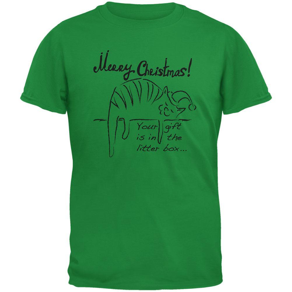 Litter Box Christmas Gift Irish Green Adult T-Shirt