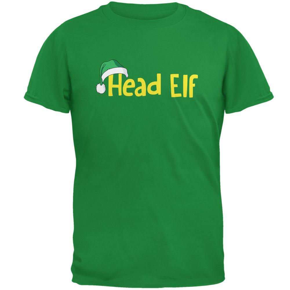 Christmas Head Elf Irish Green Adult T-Shirt