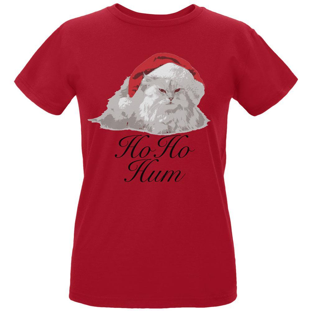 Christmas Ho Ho Hum Cat Red Womens Organic T-Shirt