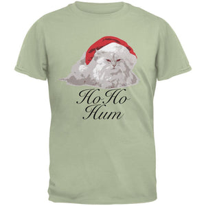 Christmas Ho Ho Hum Cat Serene Green Adult T-Shirt