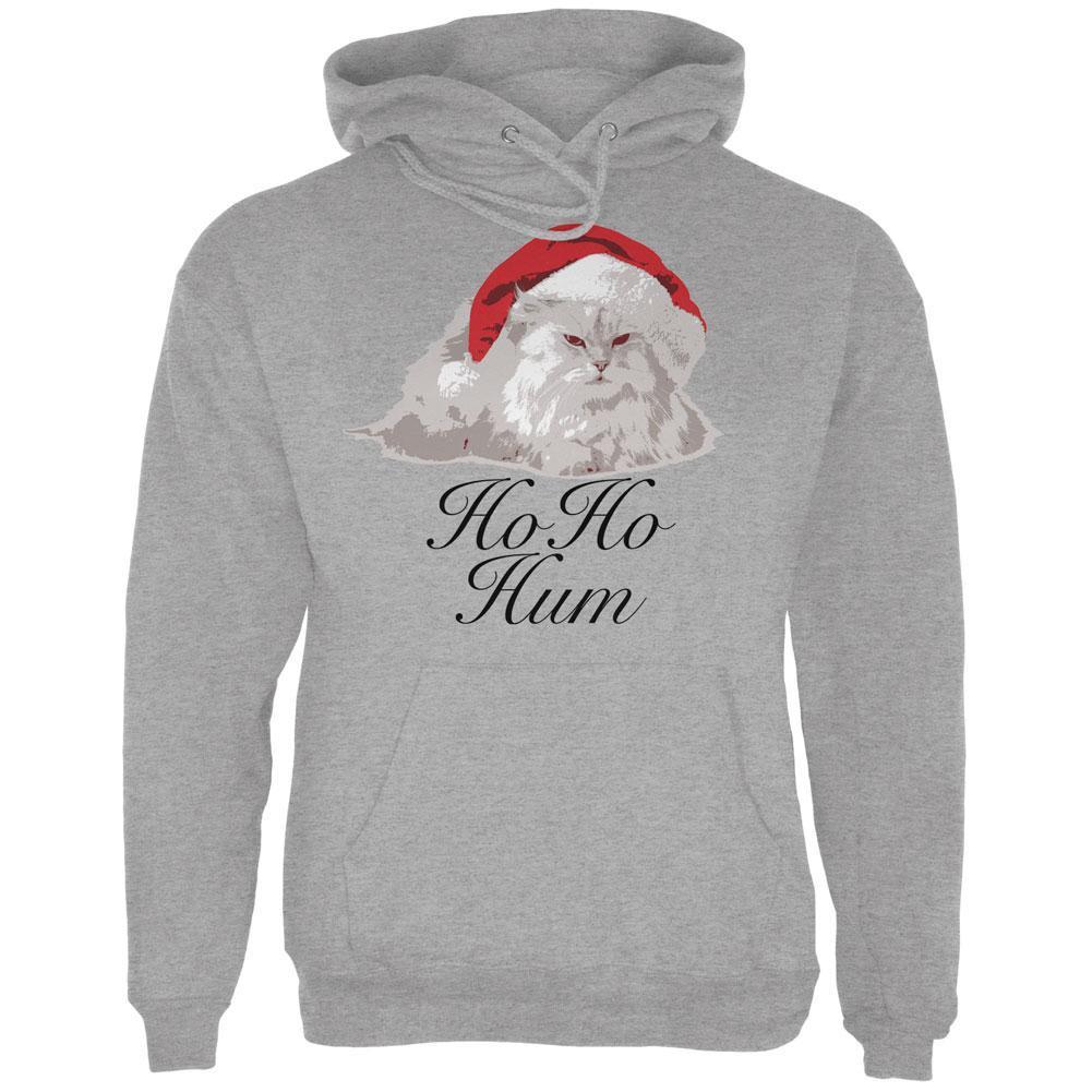 Christmas Ho Ho Hum Cat Sport Grey Adult Hoodie