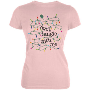 Christmas Dont Tangle With Me Blush Pink Juniors Soft T-Shirt