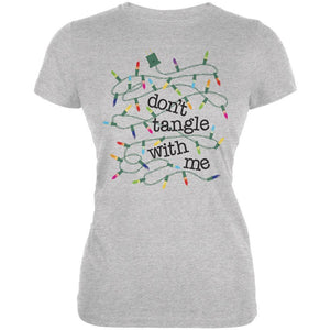 Christmas Dont Tangle With Me Heather Grey Juniors Soft T-Shirt