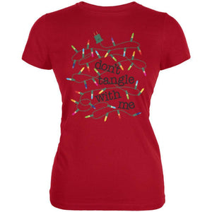 Christmas Dont Tangle With Me Red Juniors Soft T-Shirt