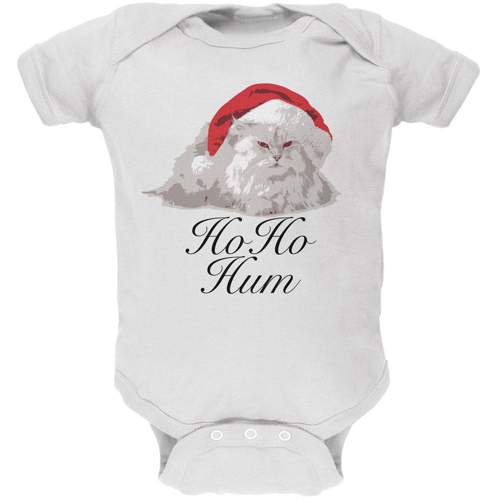 Christmas Ho Ho Hum Cat White Soft Baby One Piece