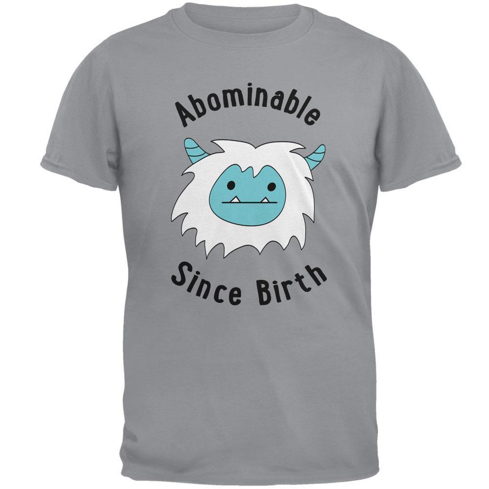 Christmas Abominable Since Birth Yeti Gravel Grey Adult T-Shirt