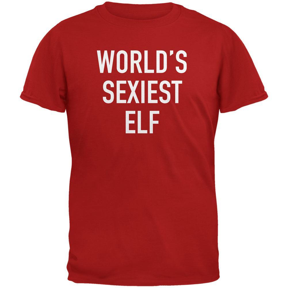 Christmas Worlds Sexiest Elf Red Adult T-Shirt