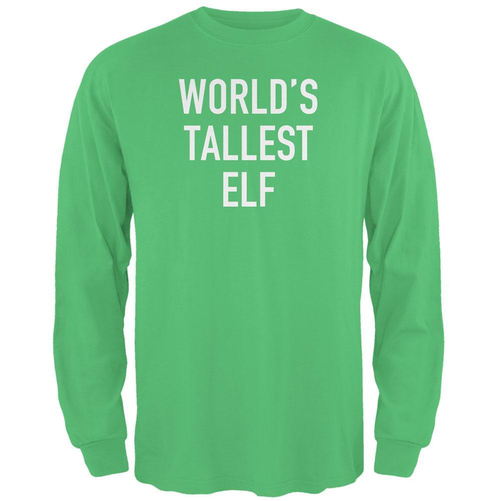Christmas Worlds Tallest Elf Irish Green Adult Long Sleeve T-Shirt