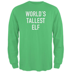 Christmas Worlds Tallest Elf Irish Green Adult Long Sleeve T-Shirt
