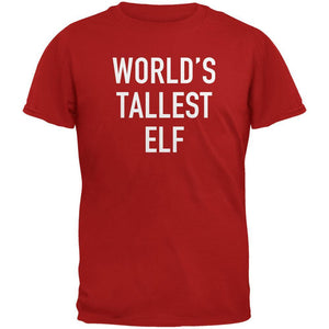 Christmas Worlds Tallest Elf Red Adult T-Shirt