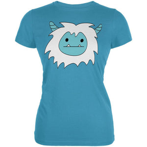 Christmas Abominable Yeti Aqua Juniors Soft T-Shirt