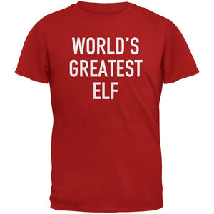 Christmas Worlds Greatest Elf Red Adult T-Shirt