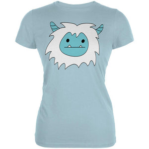 Christmas Abominable Yeti Light Aqua Juniors Soft T-Shirt