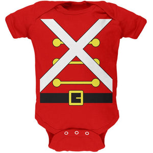 Christmas Toy Soldier Costume Red Soft Baby One Piece