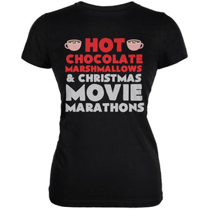 Christmas Hot Chocolate Black Juniors Soft T-Shirt
