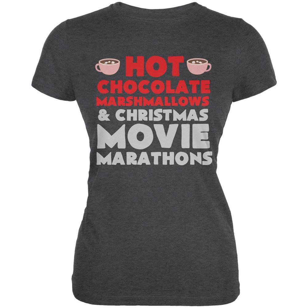 Christmas Hot Chocolate Dark Heather Juniors Soft T-Shirt