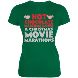Christmas Hot Chocolate Kelly Green Juniors Soft T-Shirt