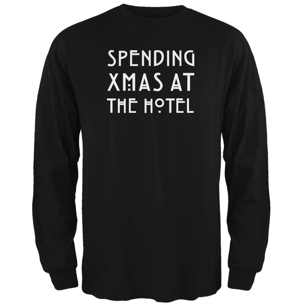Spending Xmas Hotel Black Adult Long Sleeve T-Shirt