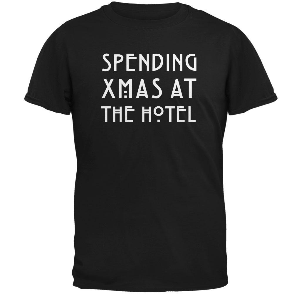 Spending Xmas Hotel Black Adult T-Shirt
