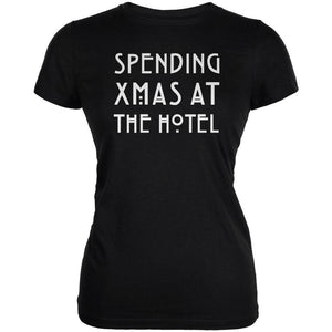 Spending Xmas Hotel Black Juniors Soft T-Shirt