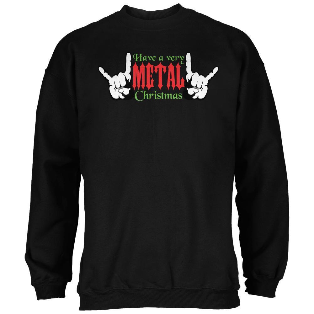 Christmas Heavy Metal Horns Black Adult Sweatshirt