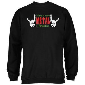 Christmas Heavy Metal Horns Black Adult Sweatshirt