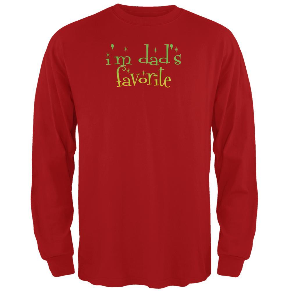 Christmas I'm Dad's Favorite Red Adult Long Sleeve T-Shirt