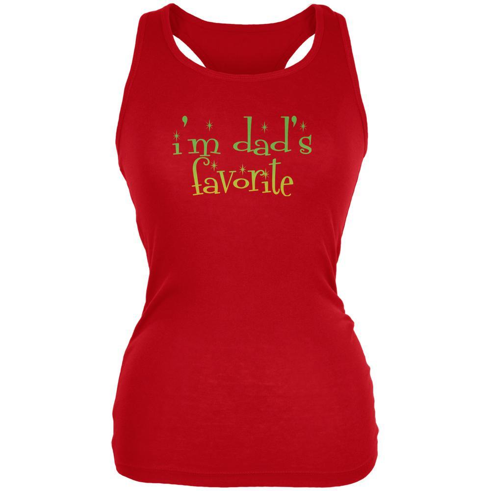 Christmas I'm Dad's Favorite Red Juniors Soft Tank Top