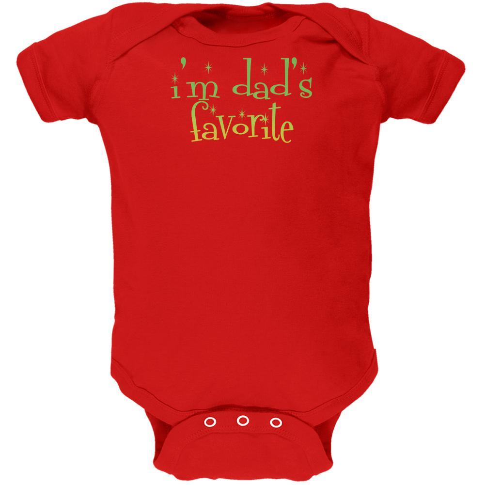 Christmas I'm Dad's Favorite Red Soft Baby One Piece