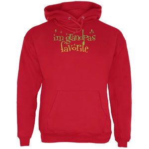 Christmas I'm Grandpa's Favorite Red Adult Hoodie