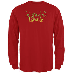 Christmas I'm Grandpa's Favorite Red Adult Long Sleeve T-Shirt