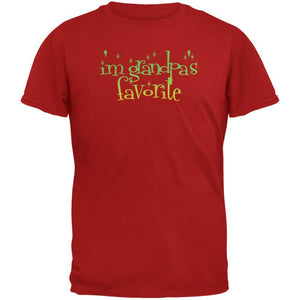 Christmas I'm Grandpa's Favorite Red Adult T-Shirt