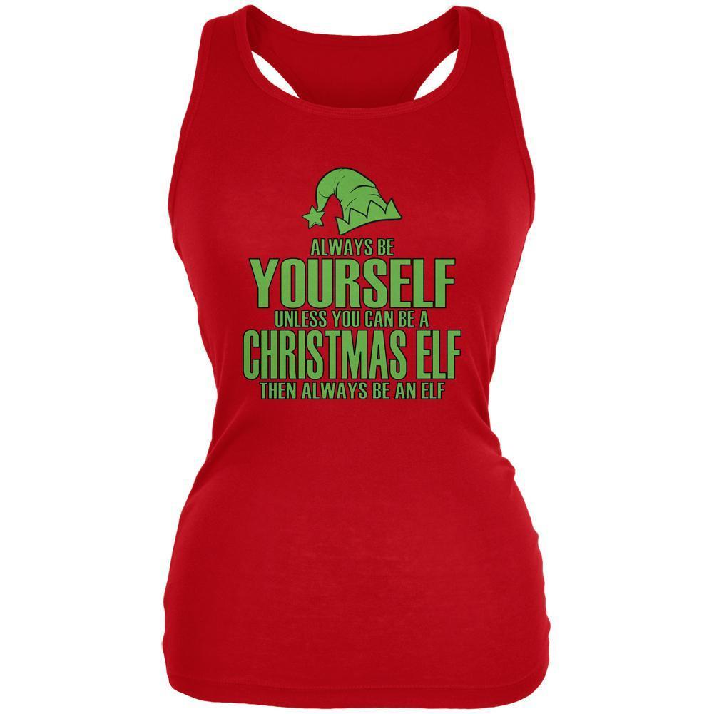 Christmas Always Be Yourself Christmas Elf Red Juniors Soft Tank Top