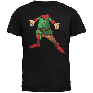 Christmas Happy Elf Black Adult T-Shirt