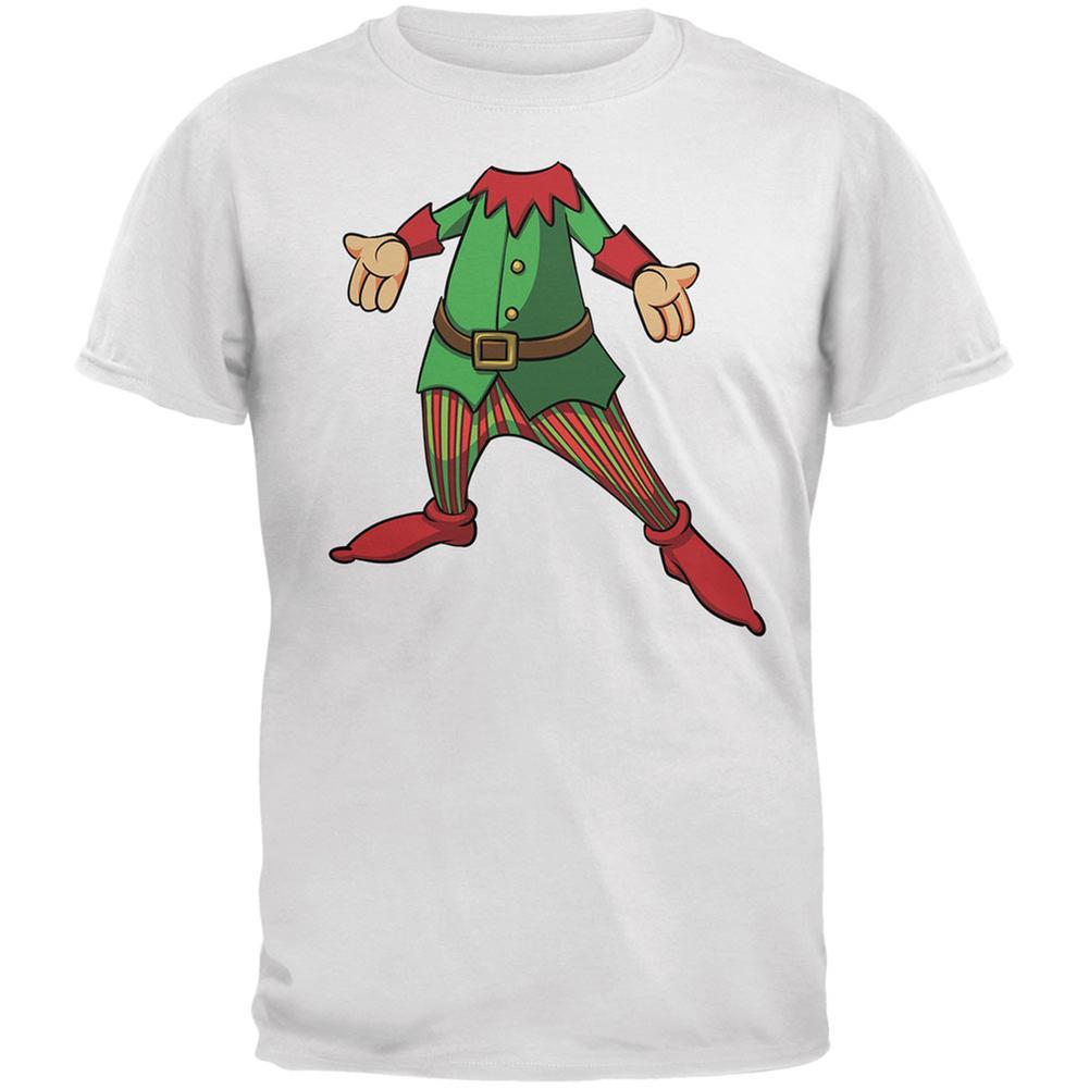 Christmas Happy Elf White Adult T-Shirt