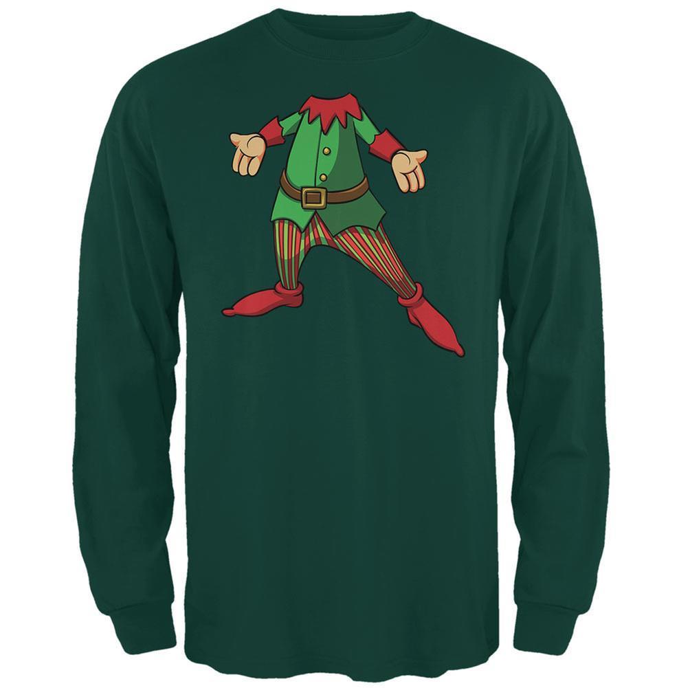 Christmas Happy Elf Forest Adult Long Sleeve T-Shirt