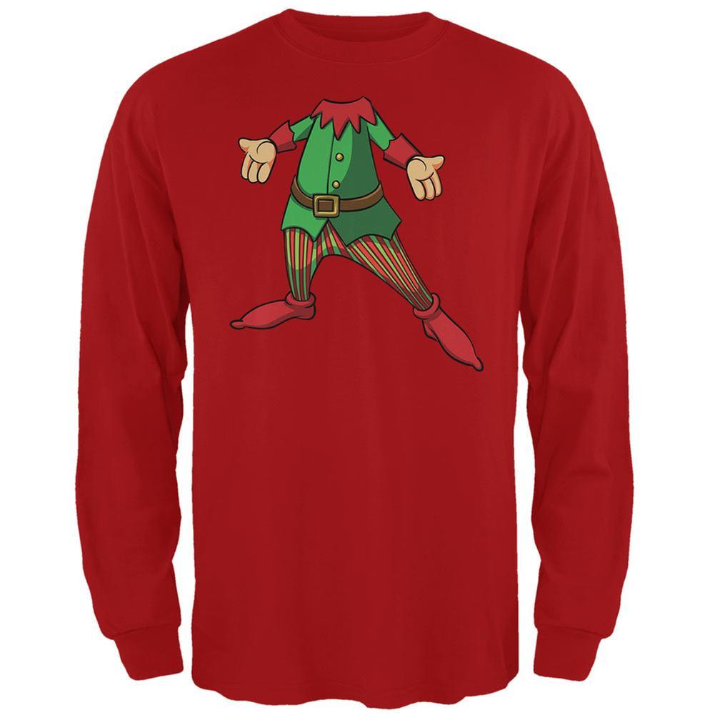 Christmas Happy Elf Red Adult Long Sleeve T-Shirt