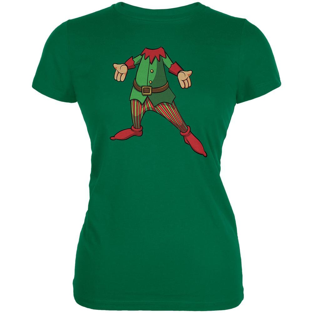 Christmas Happy Elf Kelly Green Juniors Soft T-Shirt