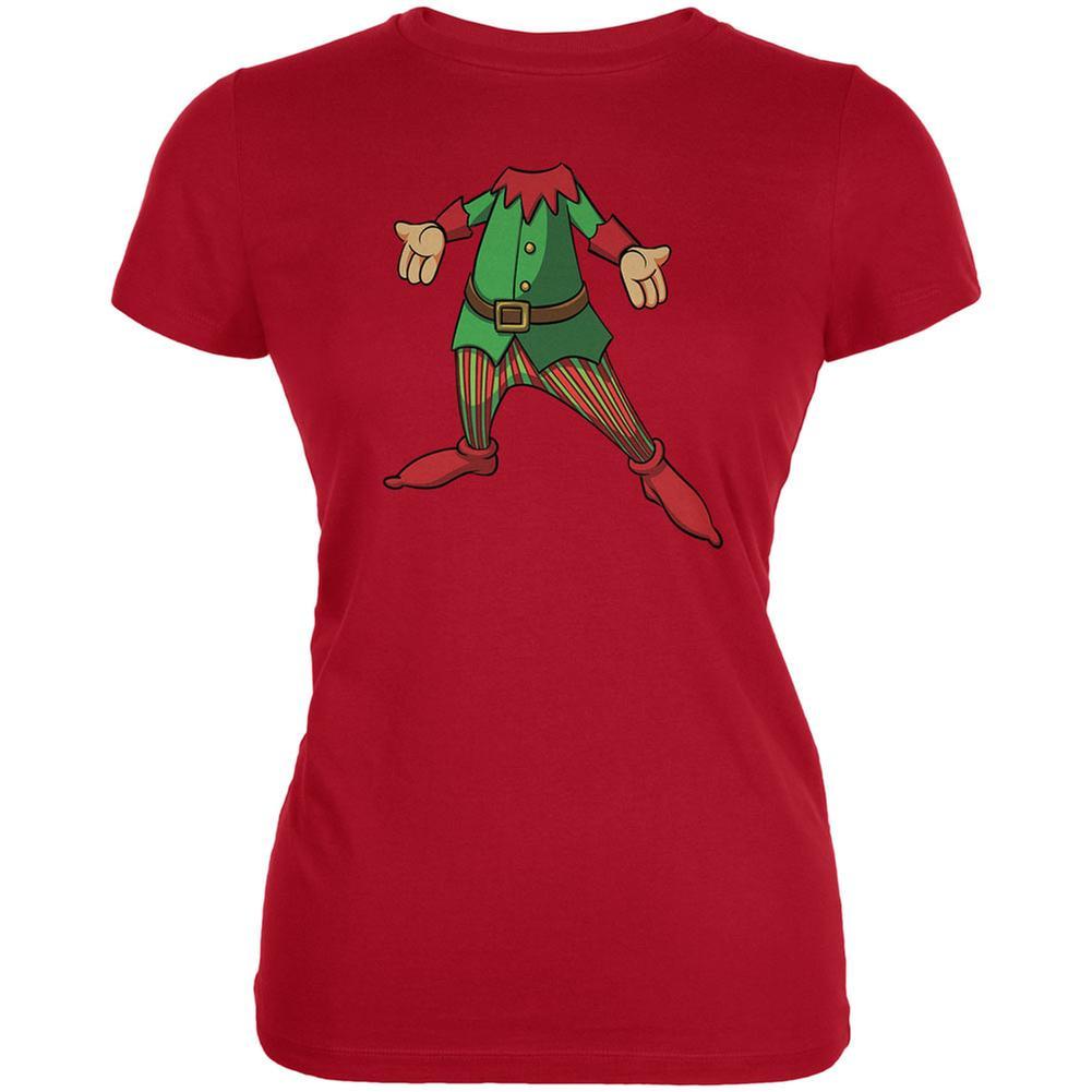 Christmas Happy Elf Red Juniors Soft T-Shirt