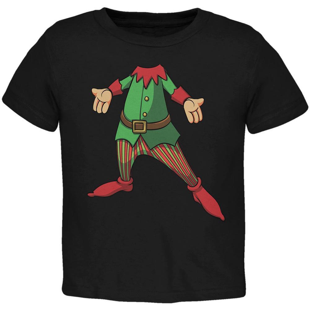 Christmas Happy Elf Black Toddler T-Shirt