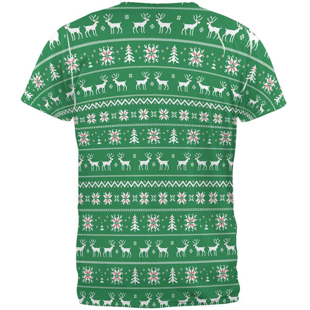 Christmas Check Out My Snowballs Ugly Sweater All Over Adult T-Shirt