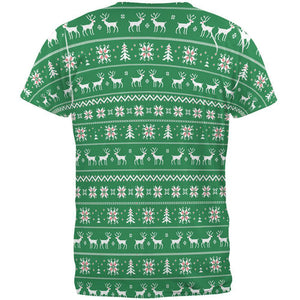 Christmas Check Out My Snowballs Ugly Sweater All Over Adult T-Shirt