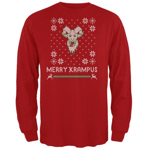 Christmas Merry Krampus Ugly Xmas Sweater Red Adult Long Sleeve T-Shirt