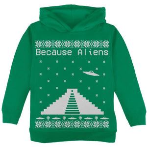 Because Aliens Pyramid Christmas Sweater Black Toddler Hoodie