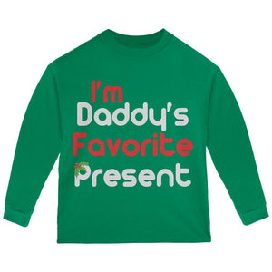 Christmas Daddy's Favorite Present Green Toddler Long Sleeve T-Shirt