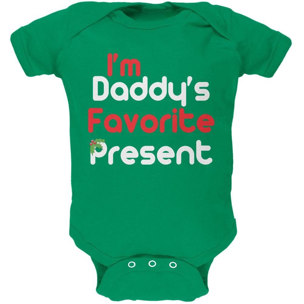 Christmas Daddy's Favorite Present Kelly Green Soft Baby One Piece