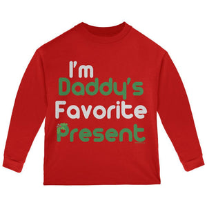 Christmas Daddy's Favorite Present Red Toddler Long Sleeve T-Shirt